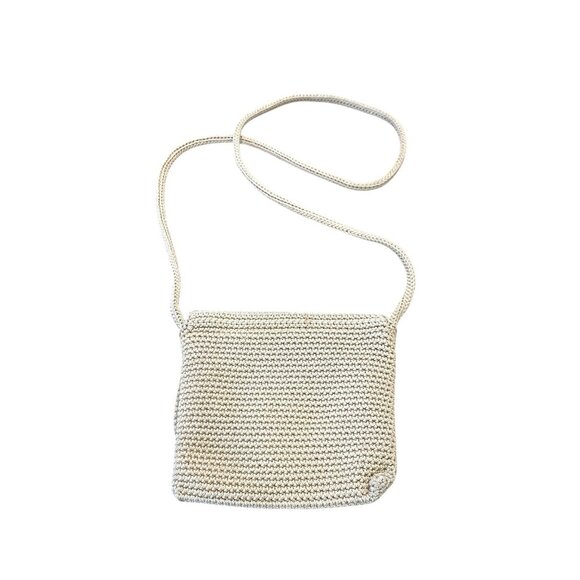 The Sak Womens Shoulder Bag Knitted Macramé Natural Beaded Fruit Design Motif - Picture 6 of 8